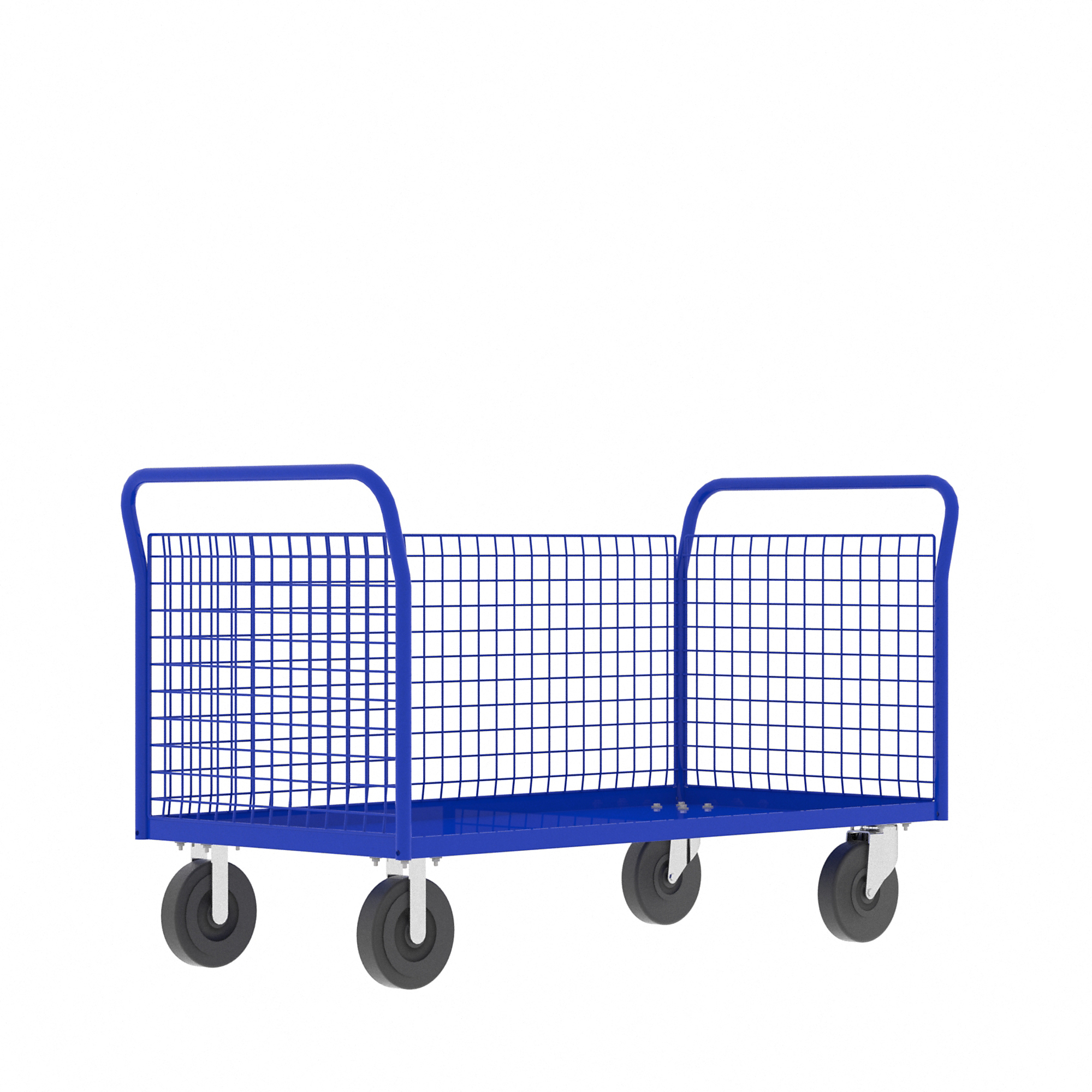 Valley Craft, 3-Sided Platform Cage Cart, Total Capacity 2000 lb, Material Steel, Model# F80118VCBL